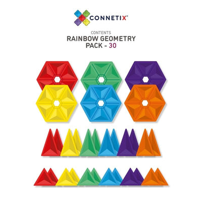 Connetix Tiles - Magnetic Building Tiles - 30 Piece Geometry Pack
