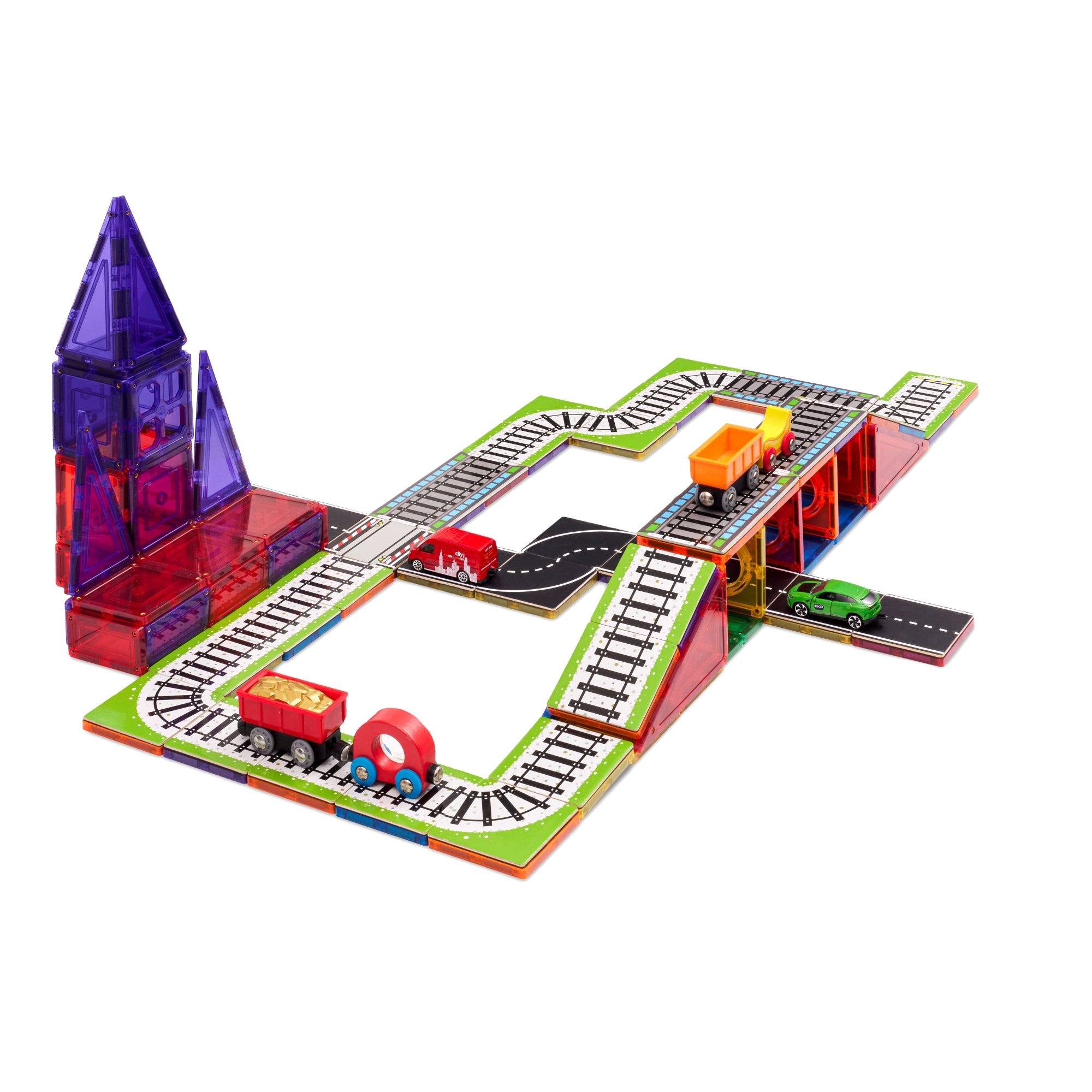 Learn and Grow Toys - Magnetic Tile Topper - Train Pack (36Piece)