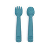 We Might Be Tiny - Feedie Fork & Spoon Set - Blue Dusk