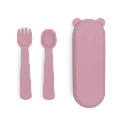 We Might Be Tiny - Feedie Fork & Spoon Set - Dusty Rose
