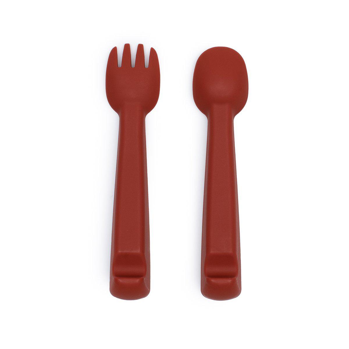 We Might Be Tiny - Feedie Fork & Spoon Set - Rust