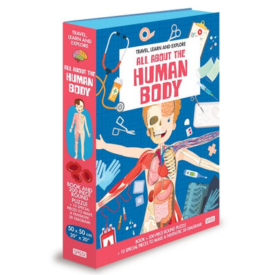 Sassi Travel Learn and Explore - All About The Human Body Puzzle & Book Set - 200 pcs