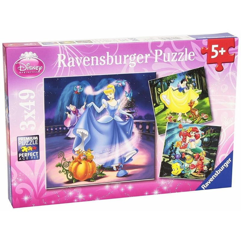 Ravensburger Puzzle - Disney Snow White Cinderella Ariel 3x49 pieces