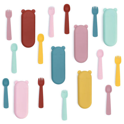 We Might Be Tiny - Feedie Fork & Spoon Set - Dusty Rose