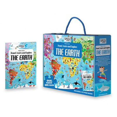 Sassi Travel Learn and Explore - The Earth Puzzle & Book Set - 205 pcs