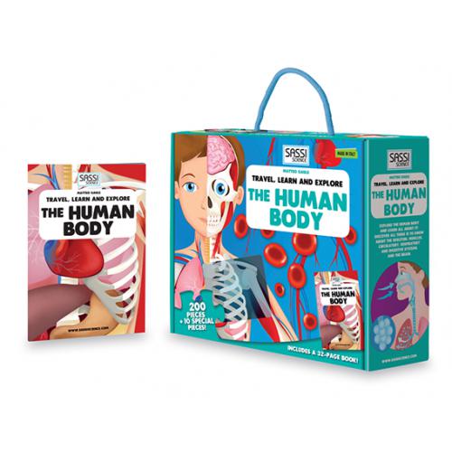 Sassi Travel Learn and Explore - The Human Body Puzzle & Book Set - 205 pcs