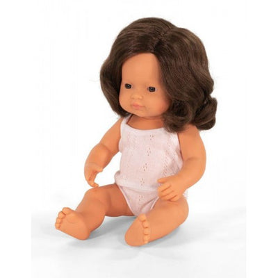 Miniland Doll Caucasian Girl Brunette – 38cm