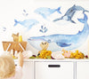 Wondermade - Whale Set Watercolour effect - Individual cut out whales
